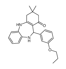 9,9-dimethyl-6-(3-propoxyphenyl)-6,8,10,11-tetrahydro-5H-benzo[b][1,4]benzodiazepin-7-one结构式