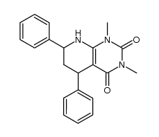 1,3-Dimethyl-5,7-diphenyl-5,6,7,8-tetrahydro-pyrido[2,3-d]pyrimidin-2,4-(1H,3H)-dion结构式