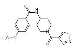 Benzamide, 4-methoxy-N-[1-(1,2,3-thiadiazol-4-ylcarbonyl)-4-piperidinyl]- (9CI)结构式