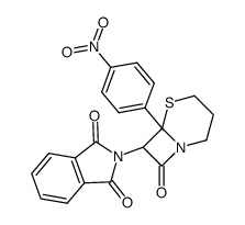 N-[6-(4-nitro-phenyl)-8-oxo-5-thia-1-aza-bicyclo[4.2.0]oct-7-yl]-phthalimide Structure