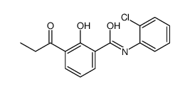 N-(2-chlorophenyl)-2-hydroxy-3-propanoylbenzamide结构式