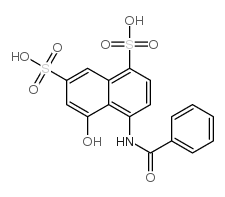 4-(benzoylamino)-5-hydroxynaphthalene-1,7-disulphonic acid structure