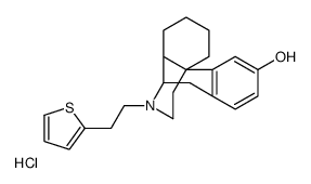 Morphinan-3-ol,17-(2-(2-thienyl)ethyl)-,hydrochloride,(-)结构式