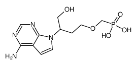 [3-(4-amino-7H-pyrrolo[2,3-d]pyrimidin-7-yl)-4-hydroxybutoxy]methylphosphonic acid结构式