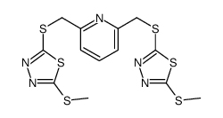 2-methylsulfanyl-5-[[6-[(5-methylsulfanyl-1,3,4-thiadiazol-2-yl)sulfanylmethyl]pyridin-2-yl]methylsulfanyl]-1,3,4-thiadiazole Structure