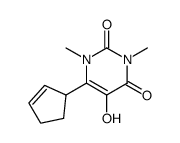 2,4(1H,3H)-Pyrimidinedione,6-(2-cyclopenten-1-yl)-5-hydroxy-1,3-dimethyl-(9CI)结构式