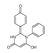 6-hydroxy-2-(4-oxocyclohexa-2,5-dien-1-ylidene)-1-phenylpyrimidin-4-one结构式