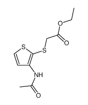 (3-acetylamino-thiophen-2-ylsulfanyl)-acetic acid ethyl ester Structure