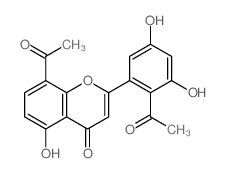 8-Acetyl-2-(2-acetyl-3,5-dihydroxyphenyl)-5-hydroxy-4H-chromen-4-one结构式