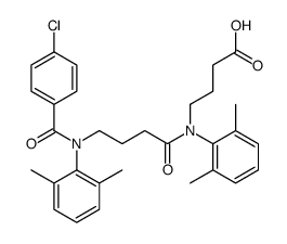 N-(N-(p-Chlorobenzoyl)-4-(2,6-dimethylanilino)butyryl)-4-(2,6-dimethyl anilino)butyric acid structure