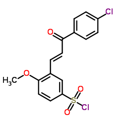 3-[3-(4-CHLORO-PHENYL)-3-OXO-PROPENYL]-4-METHOXY-BENZENESULFONYL CHLORIDE structure