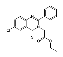 (6-chloro-2-phenyl-4-thioxo-4H-quinazolin-3-yl)-acetic acid ethyl ester Structure