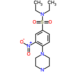 N,N-diethyl-3-nitro-4-piperazin-1-ylbenzenesulfonamide结构式