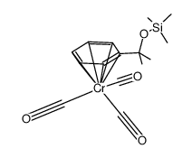tricarbonyl[trimethyl[1-methyl-1-(η6-phenyl)ethoxy]silane]chromium Structure