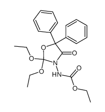 (2,2-Diethoxy-4-oxo-5,5-diphenyl-3-oxazolidinyl)carbamidsaeure-ethylester结构式