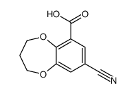 8-cyano-3,4-dihydro-2H-1,5-benzodioxepine-6-carboxylic acid结构式