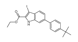 6-(4-tert-butylphenyl)-3-iodoindole-2-carboxylic acid ethyl ester Structure