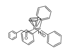 (η-C5H5)Re(NO)(PPh3)(COCH2C6H5)结构式