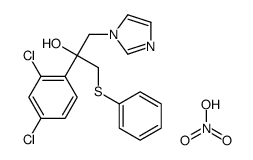 1H-Imidazole-1-ethanol, alpha-(2,4-dichlorophenyl)-alpha-((phenylthio) methyl)-, nitrate (salt) Structure