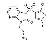 3-(2-aminoethyl)-1-[(2,5-dichlorothien-3-yl)sulfonyl]-1,3-dihydro-2H-imidazo[4,5-b]pyridin-2-one结构式