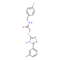 N-(4-FLUOROBENZYL)-2-([4-METHYL-5-(3-METHYLPHENYL)-4H-1,2,4-TRIAZOL-3-YL]SULFANYL)ACETAMIDE结构式