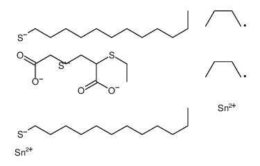 2,4-dibutyl-2,4-bis(dodecylthio)-7-(ethylthio)-1,5-dioxa-3-thia-2,4-distannacycloundecane-6,11-dione结构式