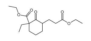 3-(3-ethoxycarbonyl-3-ethyl-2-oxo-cyclohexyl)-propionic acid ethyl ester结构式