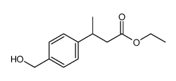 Benzenepropanoic acid, 4-(hydroxymethyl)--ba--methyl-, ethyl ester (9CI) Structure