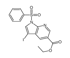 Ethyl 3-iodo-1-(phenylsulfonyl)-1H-pyrrolo[2,3-b]pyridine-5-carbo xylate Structure