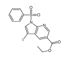 Ethyl 3-iodo-1-(phenylsulfonyl)-1H-pyrrolo[2,3-b]pyridine-5-carbo xylate结构式