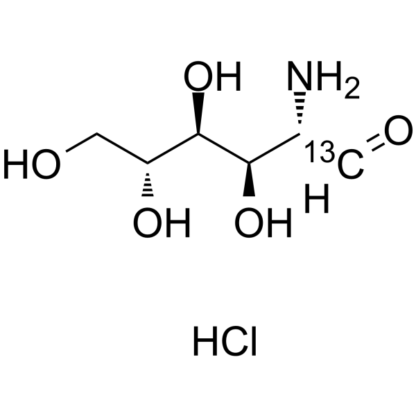 (2S,3R,4S,5R)-2-Amino-3,4,5,6-tetrahydroxyhexanal-13C hydrochloride Structure