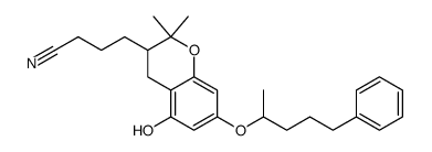 dl-3-(3-cyanopropyl)-5-hydroxy-2,2-dimethyl-7-(5-phenyl-2-pentyloxy)-3,4-dihydro-2H-benzopyran结构式