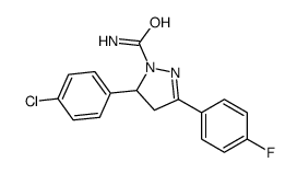 5-(4-Chlorophenyl)-3-(4-fluorophenyl)-4,5-dihydro-1H-pyrazole-1-carboxamide结构式