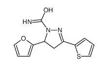 5-(Furan-2-yl)-3-(thiophen-2-yl)-4,5-dihydro-1H-pyrazole-1-carboxamide Structure