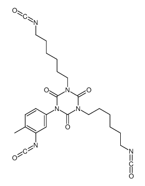 1,3-bis(6-isocyanatohexyl)-5-(3-isocyanato-p-tolyl)-1,3,5-triazine-2,4,6-(1H,3H,5H)-trione结构式