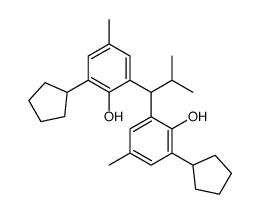 2,2'-(2-methylpropylidene)bis[6-cyclopentyl-p-cresol] structure