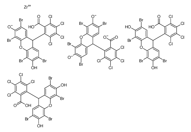 2-(2,4,5,7-tetrabromo-3,6-dihydroxyxanthen-9-yl)-3,4,5,6-tetrachlorobenzoic acid, zirconium salt结构式