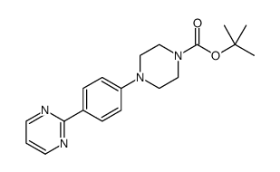 1-Piperazinecarboxylic acid, 4-[4-(2-pyrimidinyl)phenyl]-, 1,1-dimethylethyl ester结构式