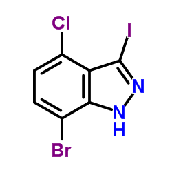 7-BROMO-4-CHLORO-3-IODO (1H)INDAZOLE结构式