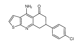 4-amino-7-(4-chlorophenyl)-7,8-dihydrothieno[2,3-b]quinolin-5(6H)-one结构式