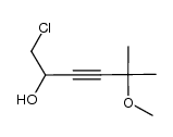 1-chloro-5-methoxy-5-methylhex-3-yn-2-ol结构式