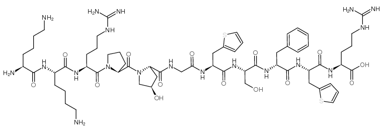 Lys-Lys-(Hyp3,β-(2-thienyl)-Ala5.8,D-Phe7)-Bradykinin Structure