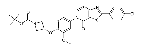 3-{4-[2-(4-chlorophenyl)-4-oxo-4H-thiazolo[5,4-c]pyridin-5-yl]-2-methoxyphenoxy}azetidine-1-carboxylic acid tert-butyl ester Structure