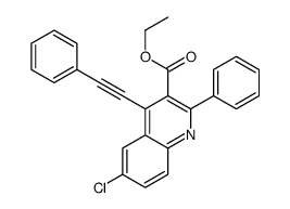 ethyl 6-chloro-2-phenyl-4-(2-phenylethynyl)quinoline-3-carboxylat e结构式