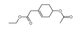 ethyl 2-(4-acetoxycyclohex-1-en-1-yl)acetate结构式