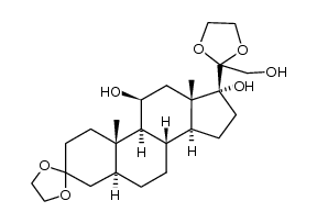 3,3,20,20-bis-ethanediyldioxy-5α-pregnane-11β,17,21-triol Structure