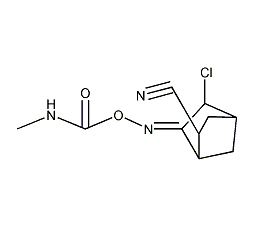 5-Chloro-6-[[(methylaminocarbonyl)oxy]imino]bicyclo[2.2.1]heptane-2-carbonitrile Structure