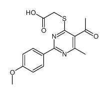 2-[5-acetyl-2-(4-methoxyphenyl)-6-methylpyrimidin-4-yl]sulfanylacetic acid Structure