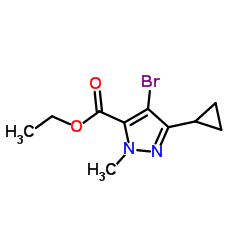 Ethyl 4-bromo-3-cyclopropyl-1-methyl-1H-pyrazole-5-carboxylate structure