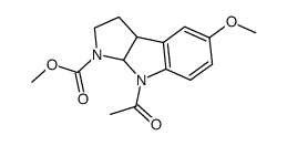8-acetyl-5-methoxy-1-methoxycarbonyl-1,2,3,3a,8,8a,-hexahydropyrrolo-(2,3-b)indole结构式